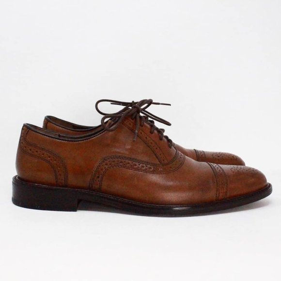 JOHNSON MURPHY #40283 Brown Leather Conard Cap Toe Oxford Men’s Shoes (US 9.5 EU main image 7